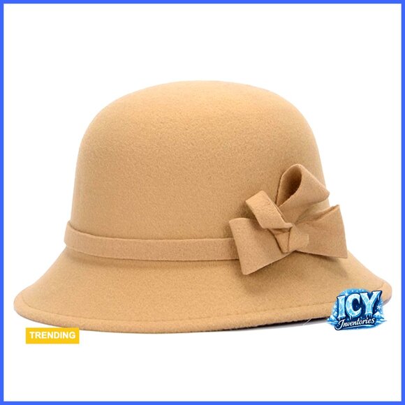 Vintage Cloche Bucket Hat for Women, Imitation Wool, Winter Warmth main image 5